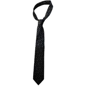 Dark Blue and Gray‎ Flora Pattern Tie